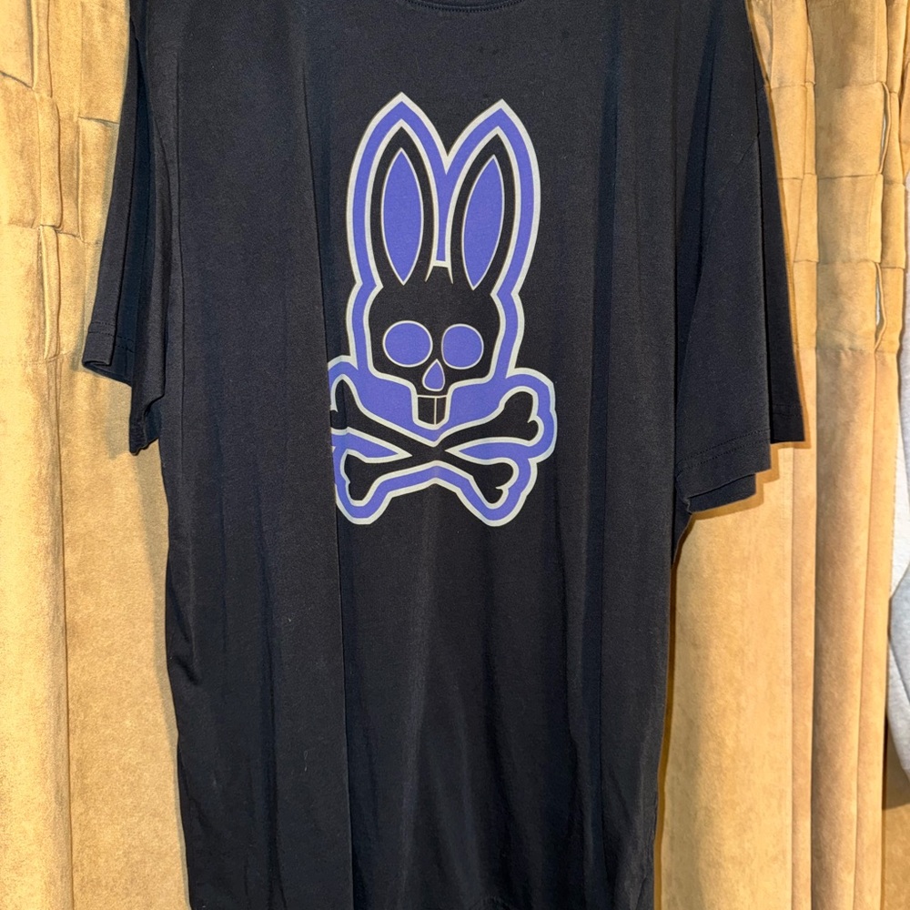 SOLD*****Psycho Bunny Black T-Shirt with Purple Skull